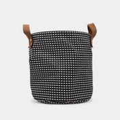 Cesta para ropa tejido negro, blanco, 25 x 25.5 x 25.5 cm