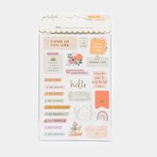 Stickers de mensajes y flores x 162 piezas