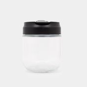 Recipiente para alimentos en vidrio de 350 ml con tapa negra