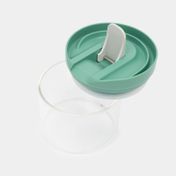Recipiente para alimentos en vidrio de 330 ml con tapa verde