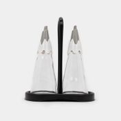 Set de 2 recipientes para vinagre y aceite con soporte negro