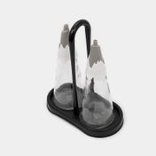Set de 2 recipientes para vinagre y aceite con soporte negro