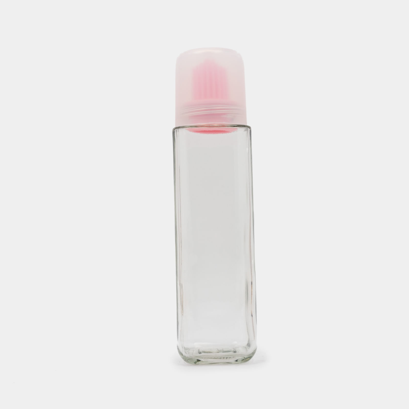 Aceitera de vidrio con brocha de silicona rosada de 270 ml