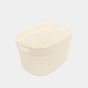 Cesta para ropa, 22 x 38 x 27 cm, blanco