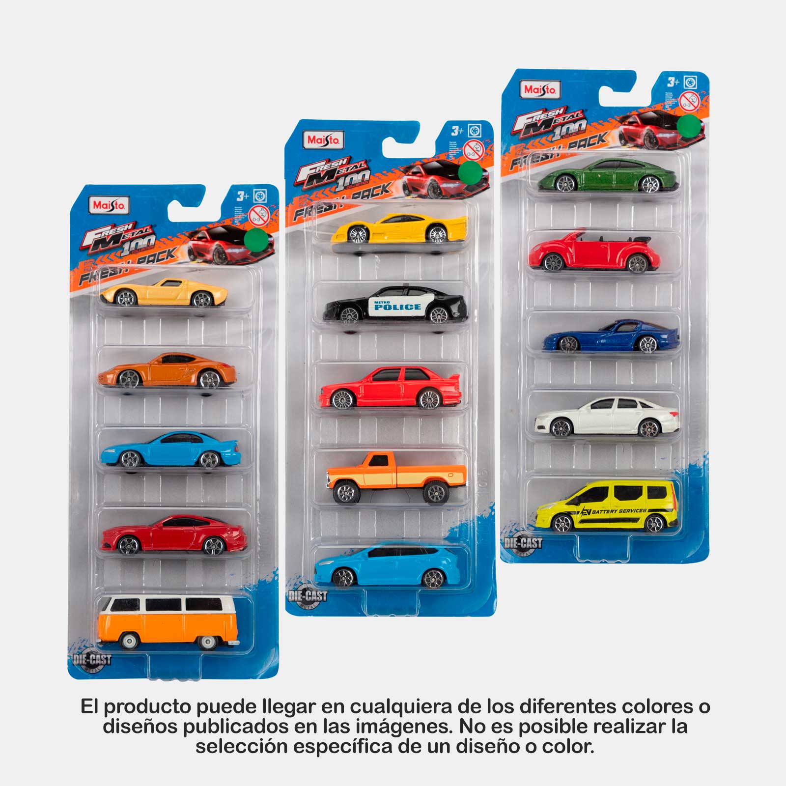 Set de carros coleccionables x5 piezas surtido