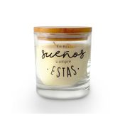 Vela de vaso con tapa de madera "serenidad"