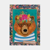 Rompecabezas de 1000 piezas gentle bruin - floral friends
