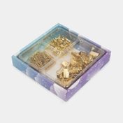 Set dorado de clips, chinches y manecillas x 120 piezas