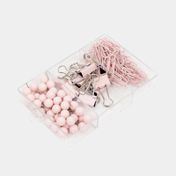 Kit de papelería clips, manecillas y chinches, 120 piezas