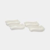 Set para servir en porcelana x 4 unidades blancas