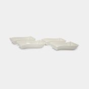 Set para servir en porcelana x 4 unidades blancas