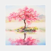 Kit de pintura de diamante árbol rosa 30 x 30 cm