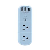 Multitoma con supresor de picos con 6 salidas, 2 puertos USB y 1 puerto USB tipo C
