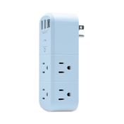 Multitoma con supresor de picos con 6 salidas, 2 puertos USB y 1 puerto USB tipo C