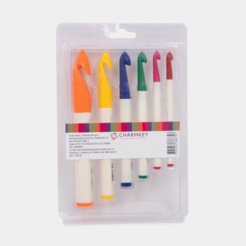 Set de agujas de croché con mango plano x 8 unidades