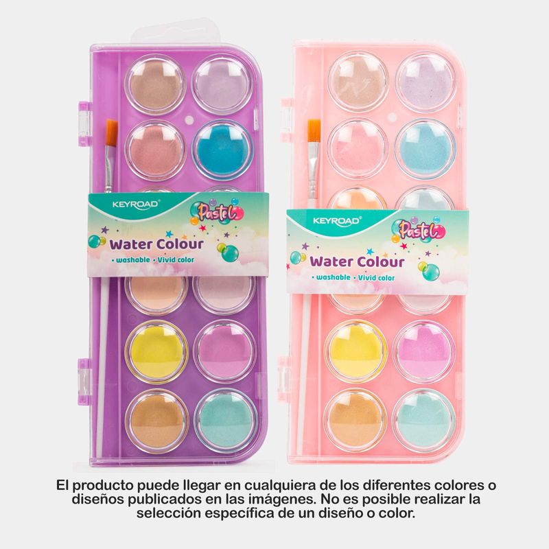 Estuche de acuarelas infantiles de colores variados y vivos. Material –