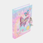 Diario con candado, diseño mariposas