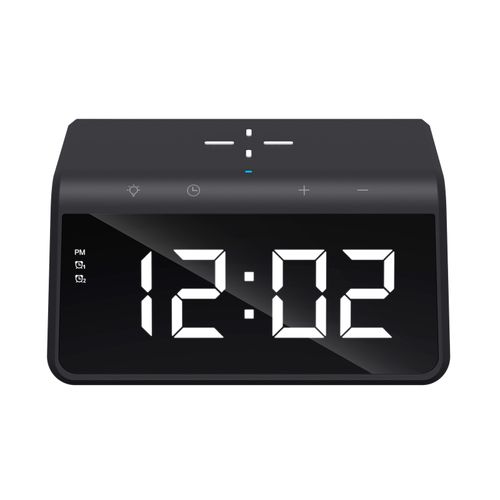 Reloj despertador con cargador inalámbrico Havit, negro