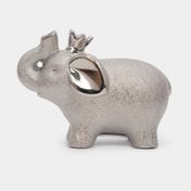 Alcancía diseño elefante en porcelana, plateado