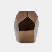 Jarrón pentágono bronce metalizado 17,2 x 14,5 x 15 cm