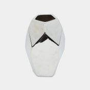 Jarrón de pentágono plateado 23,5 x 14 x 14,5 cm