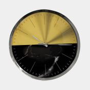 Reloj de pared circular de 33.3 cm 2 colores con borde plateado