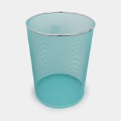 Caneca metálica de malla verde turquesa de 35,5 x 28,1 cm