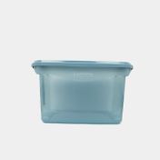 Caja organizadora plástica de 26 litros con tapa, azul grisáceo