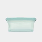 Caja organizadora plástica de 6 litros con tapa, verde menta