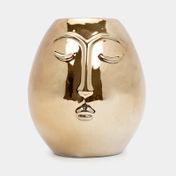 Portavela de rostro dorado  11,5 x 10 x 10 cm