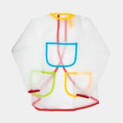 Delantal infantil antifluidos talla S, con mangas, transparente