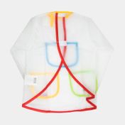 Delantal infantil antifluidos talla S, con mangas, transparente
