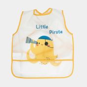 Delantal infantil antifluidos talla L, blanco con borde amarillo