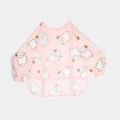 Delantal infantil antifluidos con mangas talla L, rosado