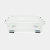 Caja organizadora plástica de 8.6 litros con tapa, transparente