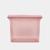 Caja organizadora plástica de 11 litros con tapa, rosado