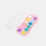 Set de acuarelas con estuche + pincel rosado