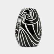 Florero de 20,5 x 14 x 14 cm negro con blanco