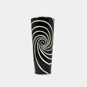 Florero de 30 x 13,5 cm negro con blanco