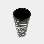 Florero de 30 x 13,5 cm negro con blanco
