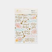 Stickers frases doradas 4 hojas, rosie's