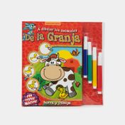 A dibujar los animales de la granja - libro con 4 plumones