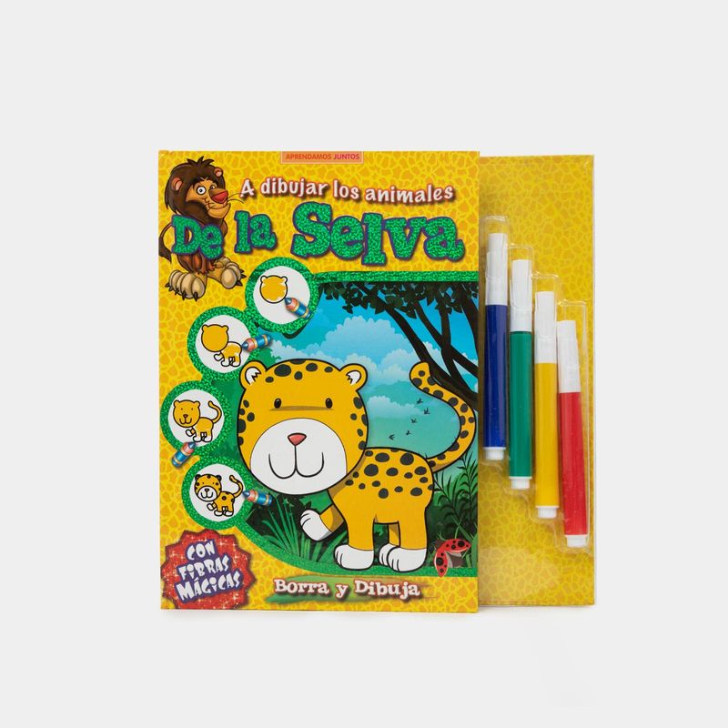 a-dibujar-los-animales-de-la-selva-libro-con-4-plumones-9789974697799
