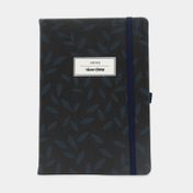Libreta ejecutiva negra con hojas azules de 14 x 20 cm
