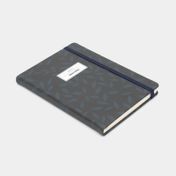 Libreta ejecutiva negra con hojas azules de 14 x 20 cm