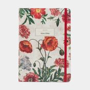 Libreta ejecutiva con lirios y flores rojas de 14 x 20 cm