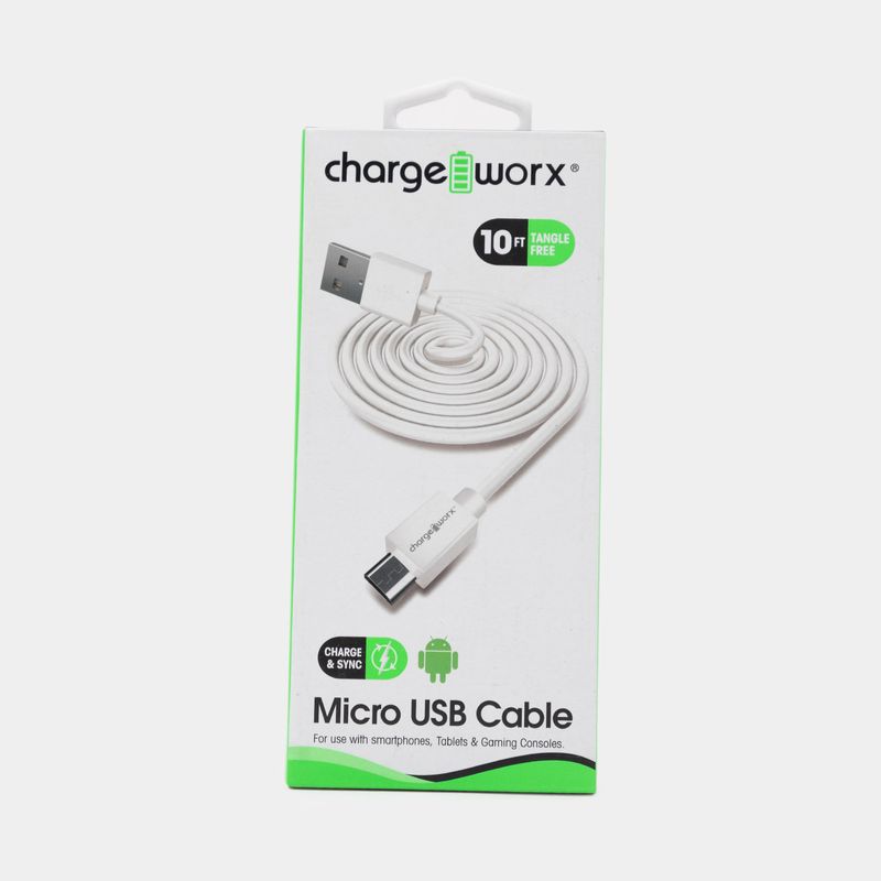 cable-usb-a-a-micro-usb-3m-charge-worx-643620460566