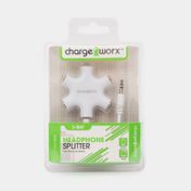 Divisor para audífonos Charge Worx blanco de 5 vías