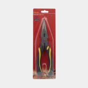 Pinza punta larga 20 cm con mango negro y amarillo