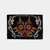 Tapete de bienvenida negro de 40 x 60 cm con diseño de Majora's mask Zelda